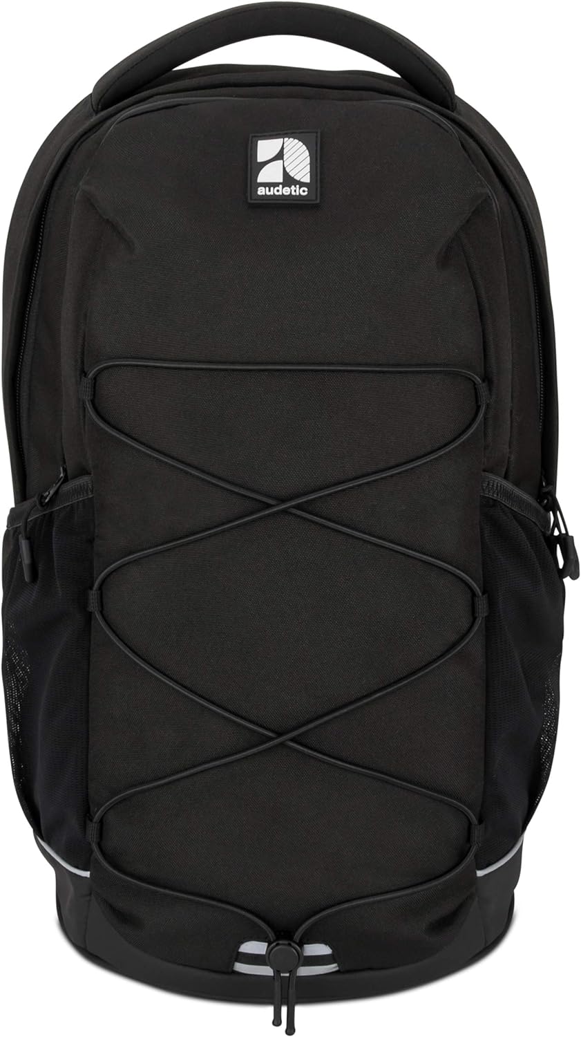 Audetic Schulrucksack Mädchen & Jungen Teenager Schwarz - AERO - Ergonomischer Rucksack mit vielen F