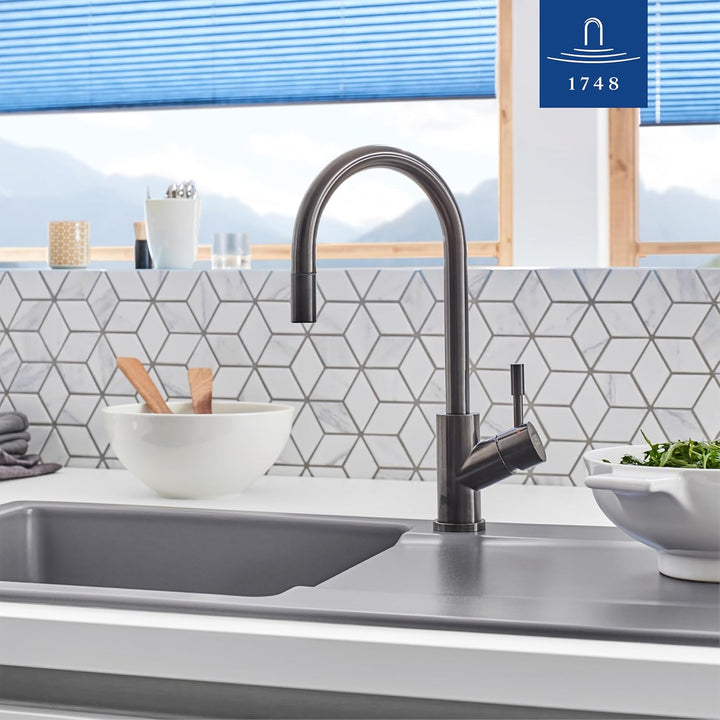 Villeroy &amp; Boch Umbrella Flex Küchenarmatur, Hochdruck, Wasserhahn Küche mit ausziehbarer Brause und