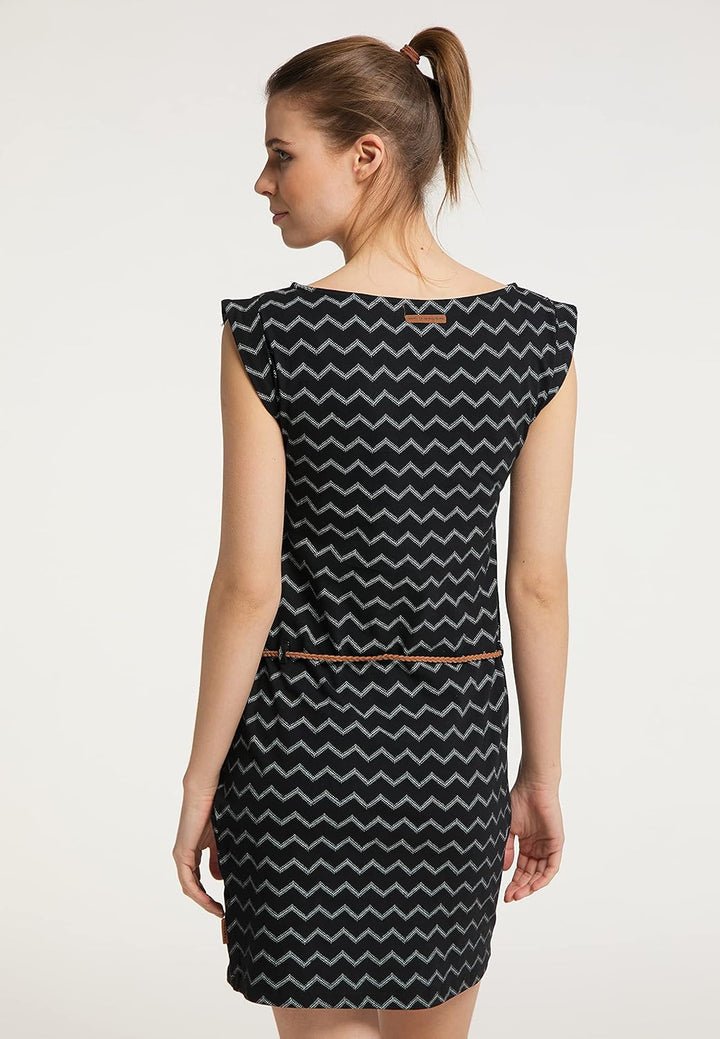 Ragwear Kleid Damen Tag Chevron 2111-20016 Wollweiss 7008 Off White L Schwarz, L Schwarz