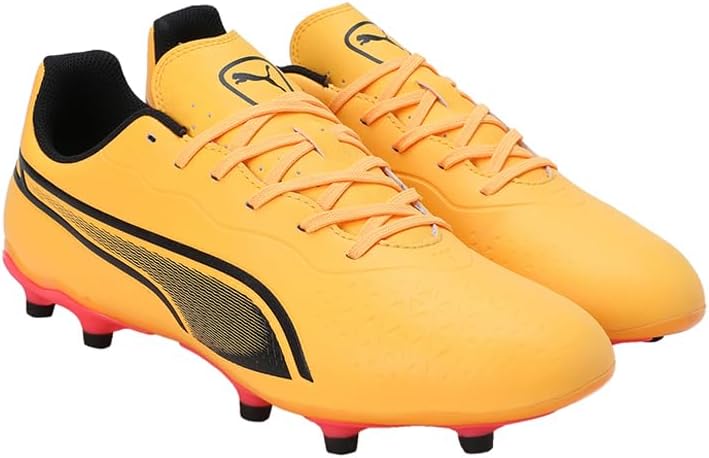 PUMA Unisex King Match Fg/Ag Soccer Shoe, 39 EU Sun Stream Puma Black Sunset Glow