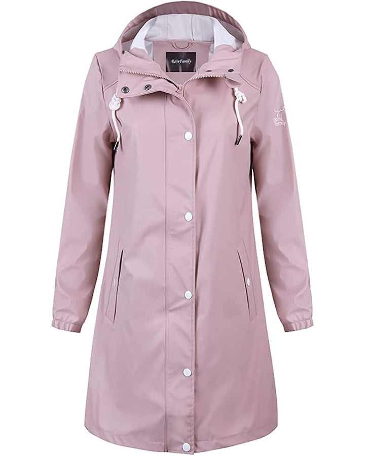Damen Regenjacke Regenmantel Softshelljacke Friesennerz Parka PU Windbreaker mit Kapuze wasserdicht