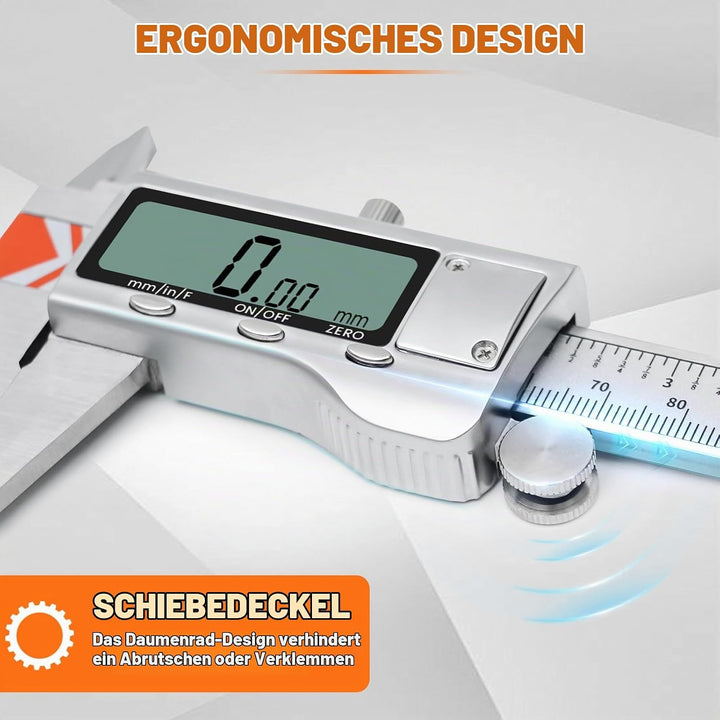 HARDELL Digitaler Messschieber 150mm mit grossem LCD-Bildschirm KC124076CHD-1de, KC124076CHD-1de