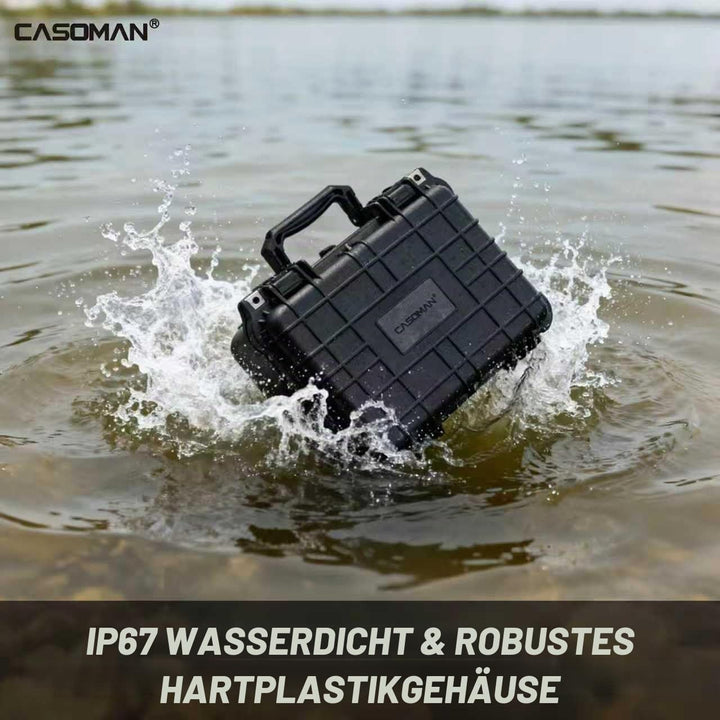 CASOMAN Water-Proof and Dust-Proof Protective Sturdy Plastic Storage Case with Cush-Proof Sponge and