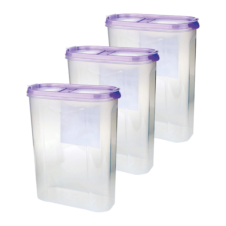 Bestgoodies Vorratsdosen mit Deckel (3er Pack - Lila) 2,8 Liter, Luftdicht Schüttdose BPA frei leben