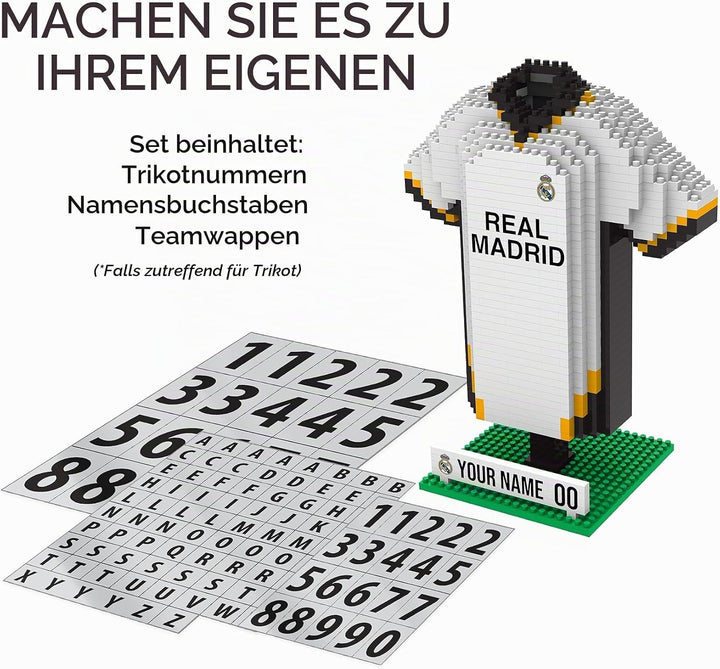 FOCO Offizielles Lizenzprodukt Personalisiertes Fussball-3D-BRXLZ-Schreibtisch-Trikot (Real Madrid C