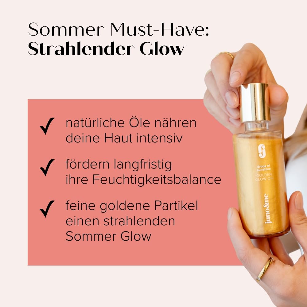 juno & me – Golden Glow Oil: beruhigt & regeneriert sonnenstrapazierte Haut - Aftersun - Sommer-Glow
