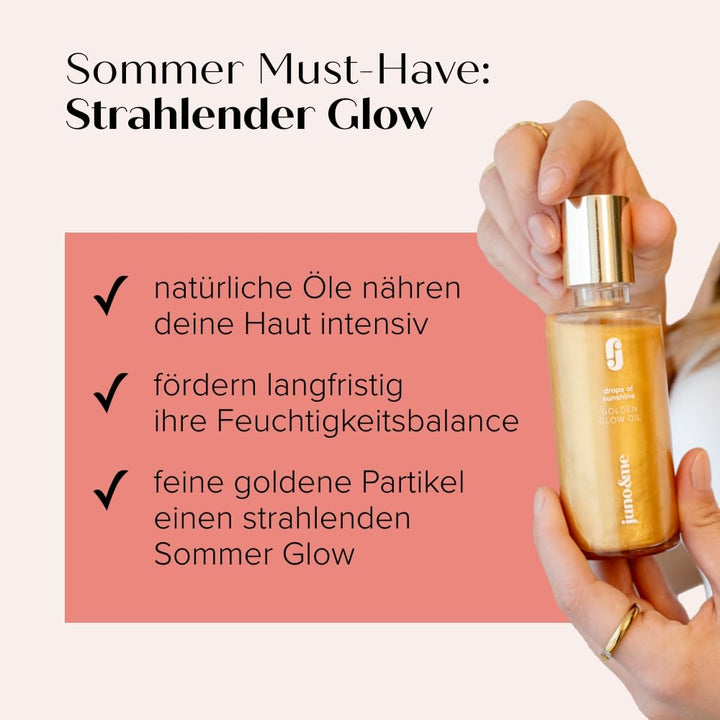 juno & me – Golden Glow Oil: beruhigt & regeneriert sonnenstrapazierte Haut - Aftersun - Sommer-Glow
