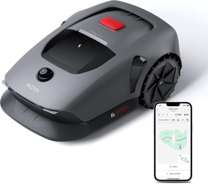 MOVA 600, Rasenmäher Roboter 3D-LiDAR Mähroboter ohne Begrenzungskabel & Genaue Kartierung 600 m², S