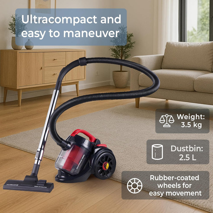 EFFEKTIV Beutelloser Staubsauger GranTornado 1000X, Cyclone 1200W Power Kompakte Bodenstaubsauger oh