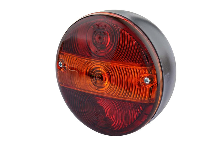 HELLA - Heckleuchte - Glühlampe - 12V - Anbau/geschraubt - Lichtscheibenfarbe: rot/gelb - Stecker: F