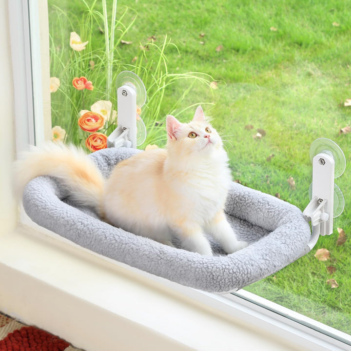Zakkart Faltbare Katzenhängematte für Fenster - Kabellos, Eingebettetes Maschinenwaschbares Bett, Ro