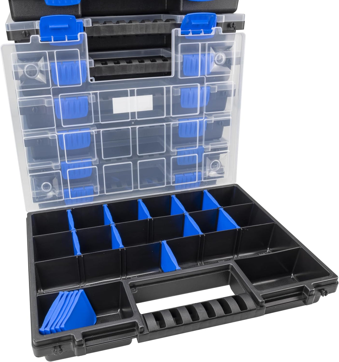 HASKYY Sortimentskoffer Sortimentskiste Sortimentsbox 10x Organizer XL - unterteilt und stapelbar -