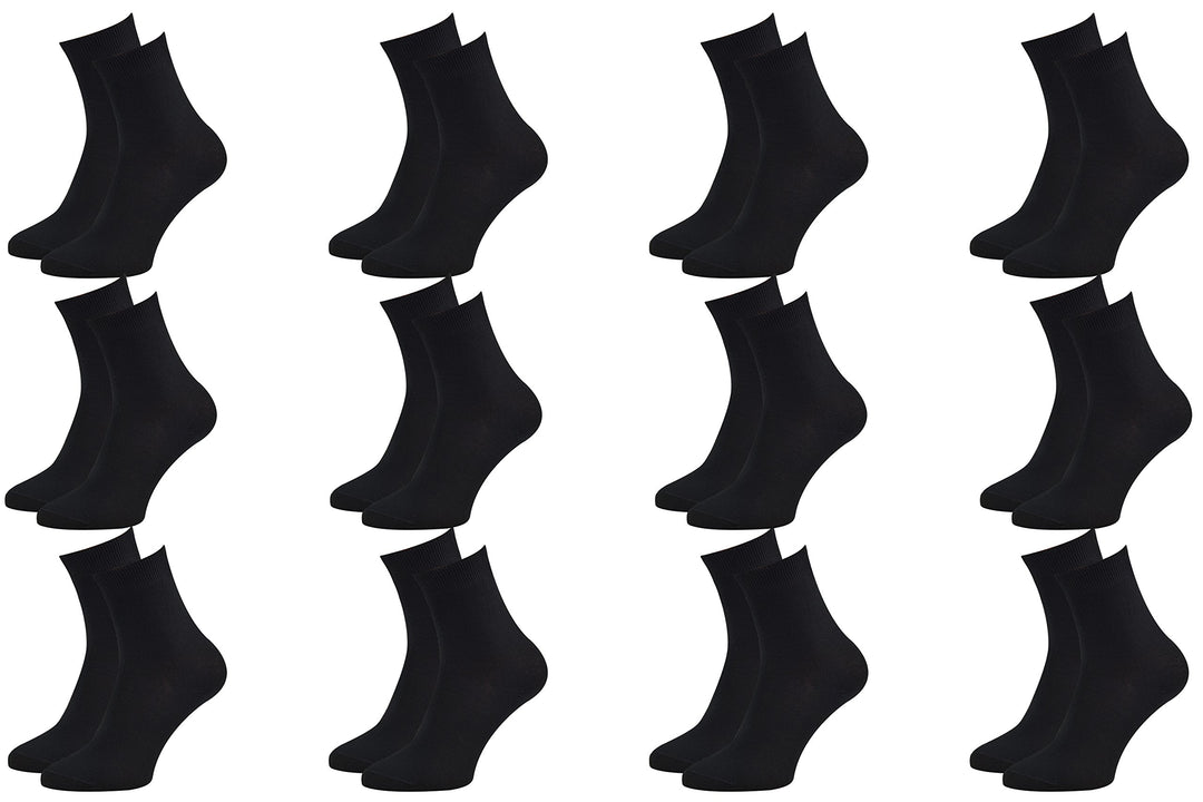 Rainbow Socks - Damen Herren Klassische Bunte Bambus Socken 39-41 12 X Schwarz, 39-41 12 X Schwarz