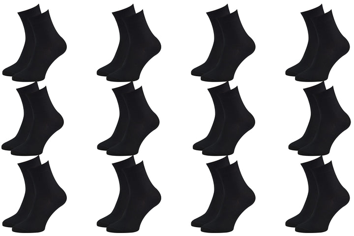 Rainbow Socks - Damen Herren Klassische Bunte Bambus Socken 39-41 12 X Schwarz, 39-41 12 X Schwarz