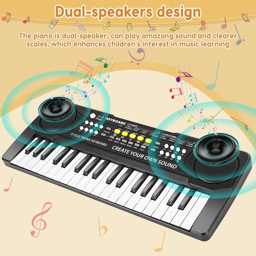 Shayson Elektronische Keyboard für Kinder ab 3 4 5 6 7 8 Jahren, Mini 37-Tasten Kinder Klavier mit M