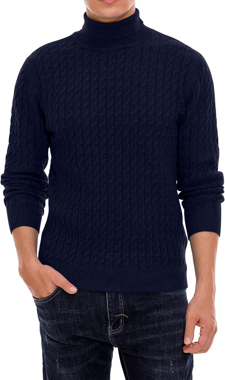 Hisir Rollkragenpullover Herren Klassischer Pullover Herren Warmer Winter Slim Fit Strickpullover Pu