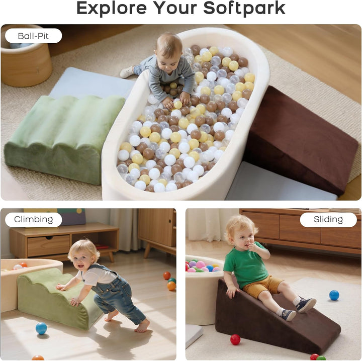 BanaSuper Schaumstoff Bausteine | Softbausteine XXL | Soft Play Set mit Riesen-Bällebad (Keine Bälle