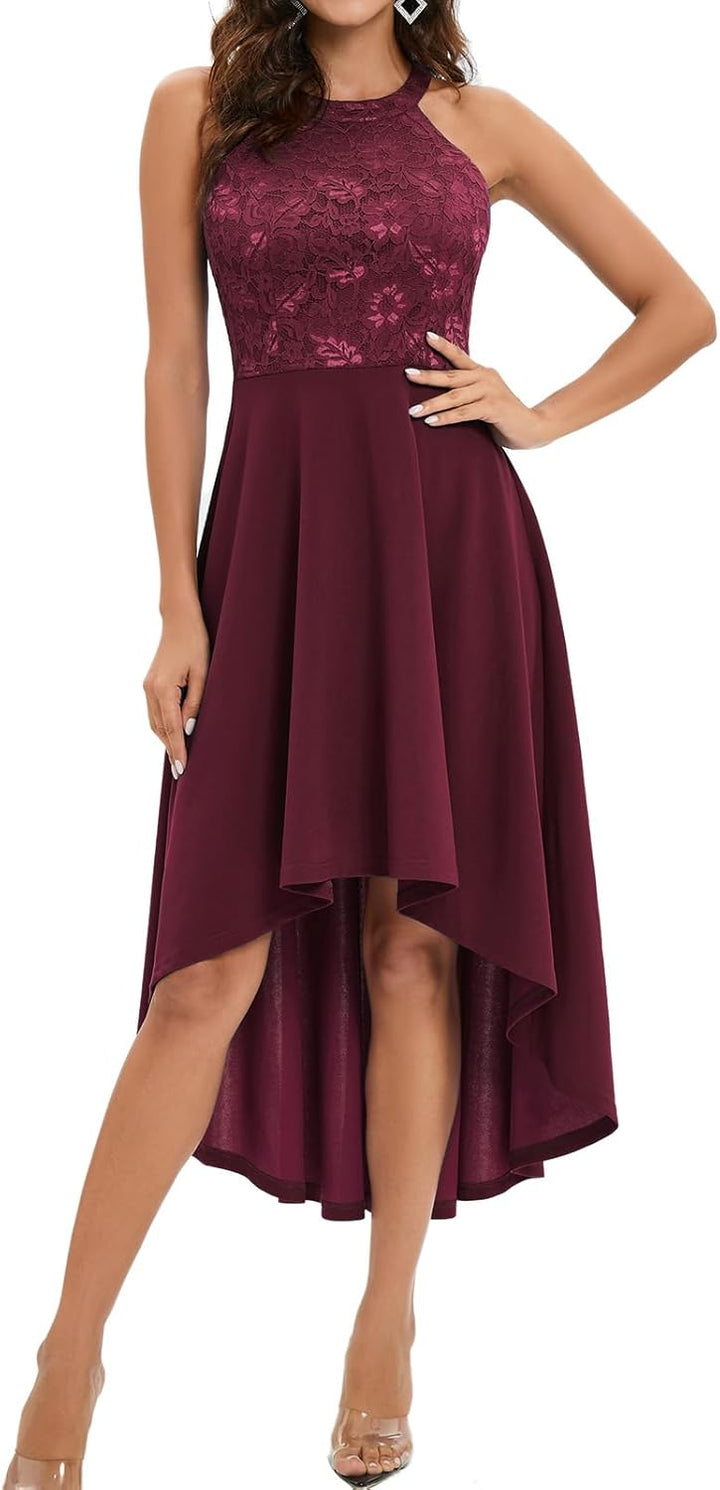Bbonlinedress Abendkleider elegant für Hochzeit gast festliches Kleid Damen Neckholder Konfirmations
