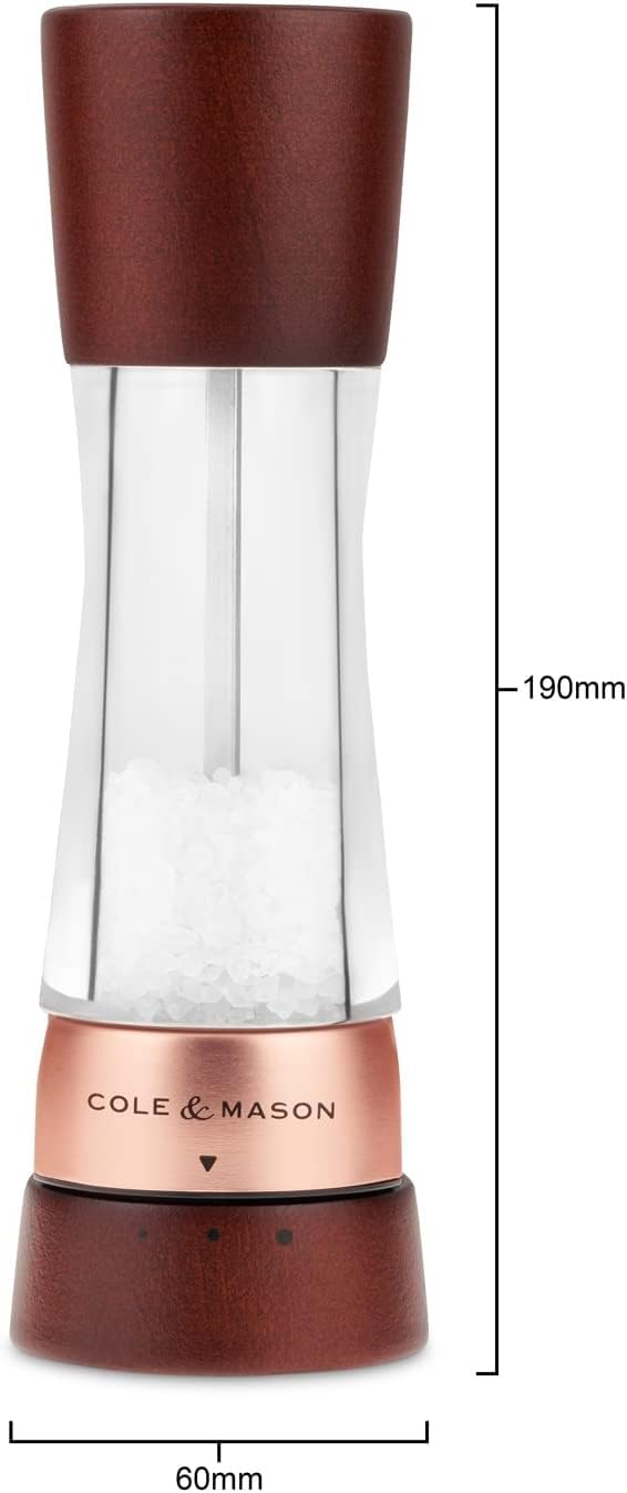 Cole &amp; Mason H332296 Derwent Kastanie Roségold Salz und Pfeffermühle,2er Set Manuell mit einstellbar