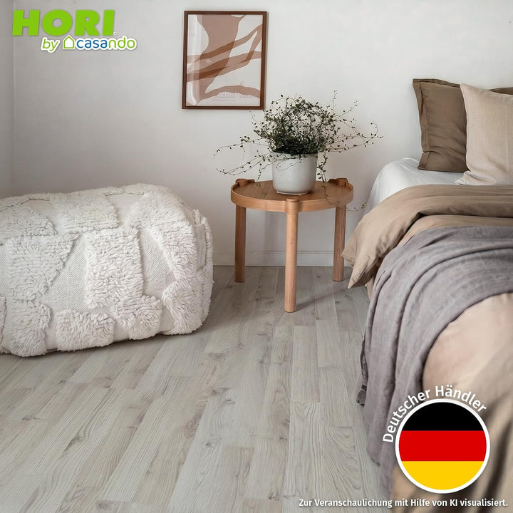 HORI Laminatboden Klicksystem Easy & Selection Klicklaminat in Holzoptik - 3-Stab Schiffsboden, Fuss