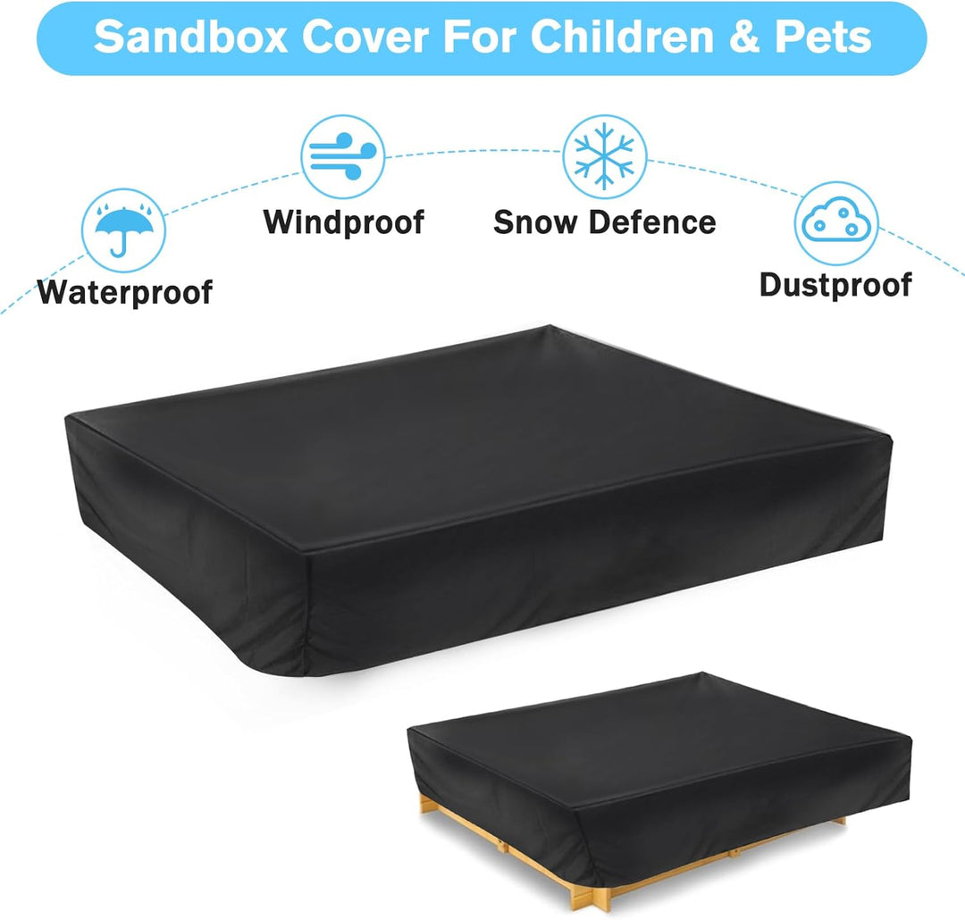 Herbst Sandkasten Abdeckung 200x200cm Wasserdicht 210D Oxford-Stoff Kordelzug Sandkastenabdeckung fü