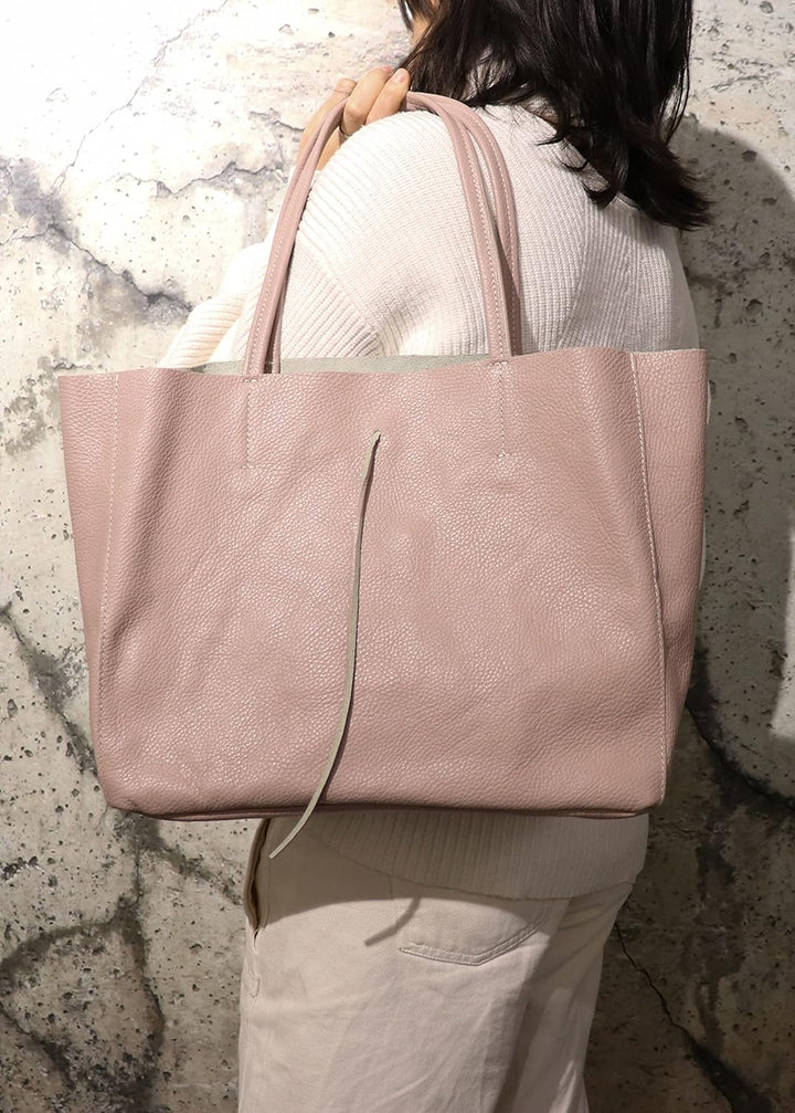 SH Leder ® Damen Echt Rindleder Shopper in Querformat mit Innentasche in vielen Farben Schultertasch