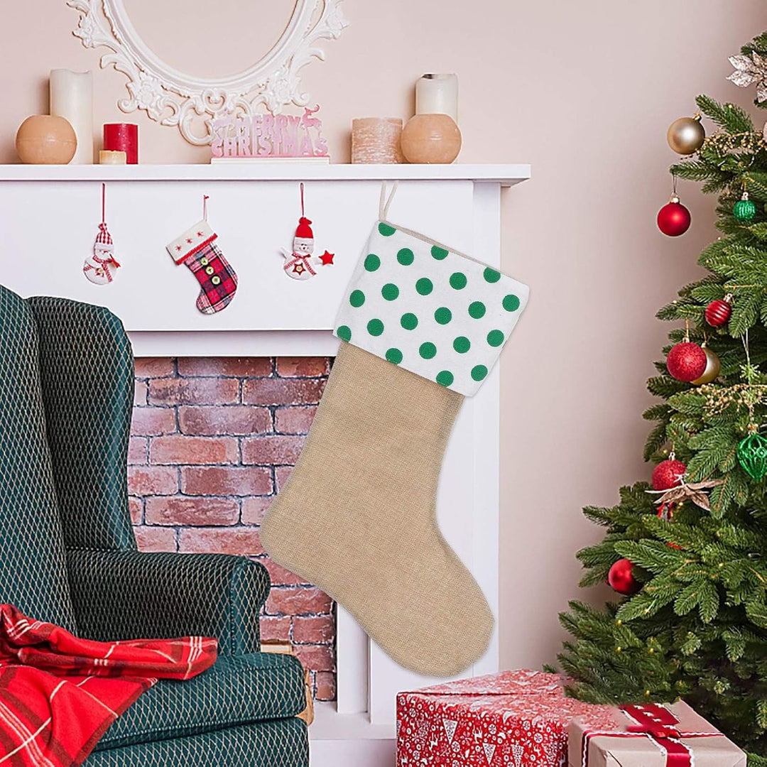JiJiRuDU Sackleinen Weihnachtsstrumpf 6er Pack, Weihnachten hängende Taschen Weihnachtsfeiertagsstru