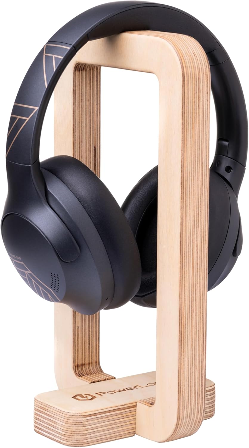 PowerLocus Kopfhörerständer aus Holz, Universal Kopfhörer Ständer für Over-Ear-Kopfhörer, Halter Gam