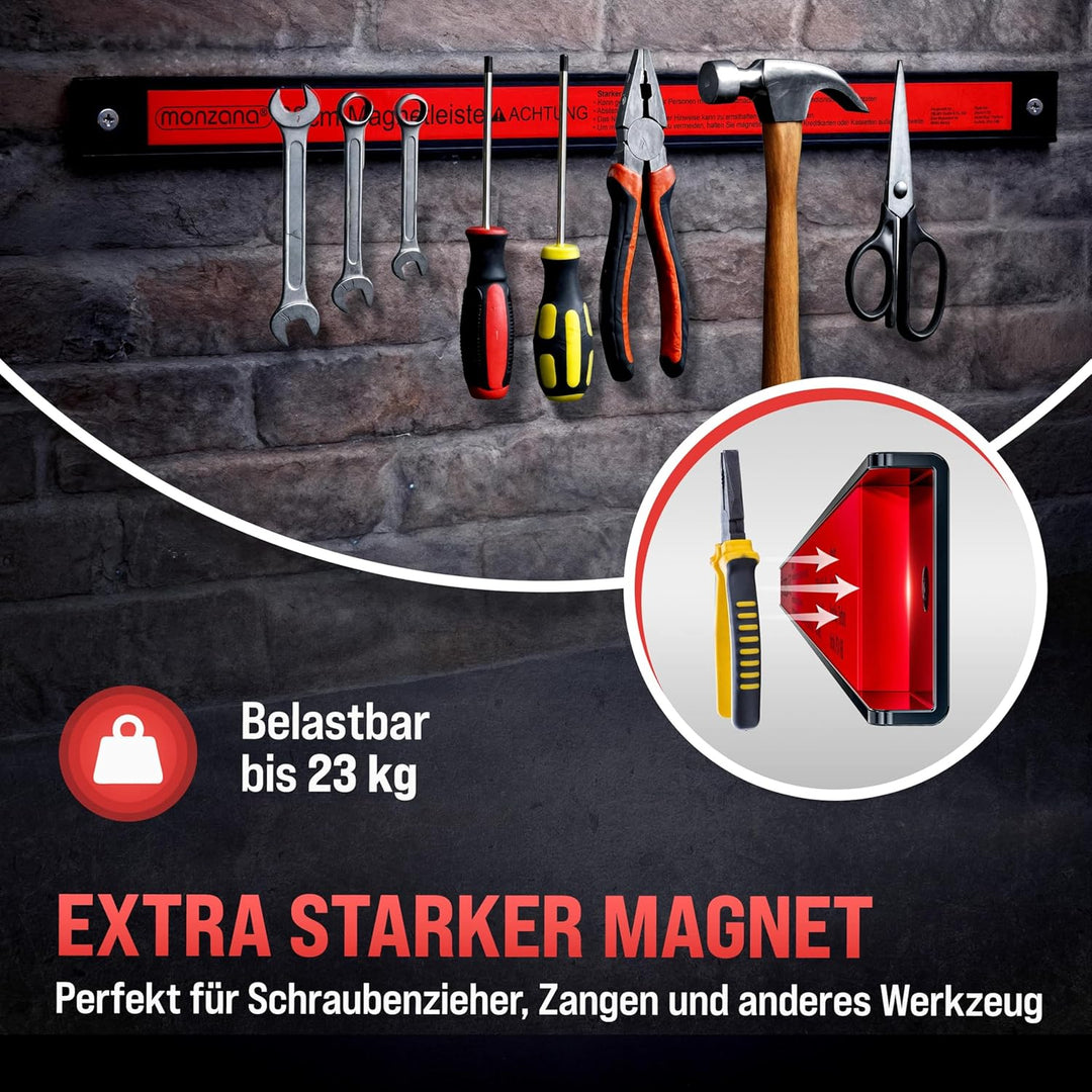 DEUBA® 6x Magnetleiste 60cm 23kg Tragkraft Magnetisch Werkzeugleiste Werkzeughalter Werkzeugwand Wer