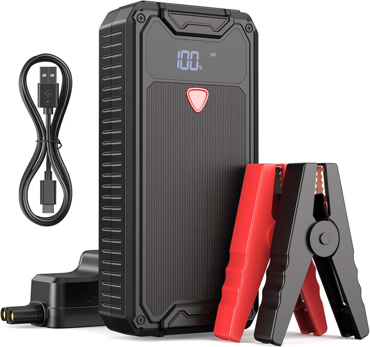 Jump Starter Powerbank 4000A Spitzenstrom 26800mAh Auto Starthilfe mit 10W USB-Schnellladung, Geeign