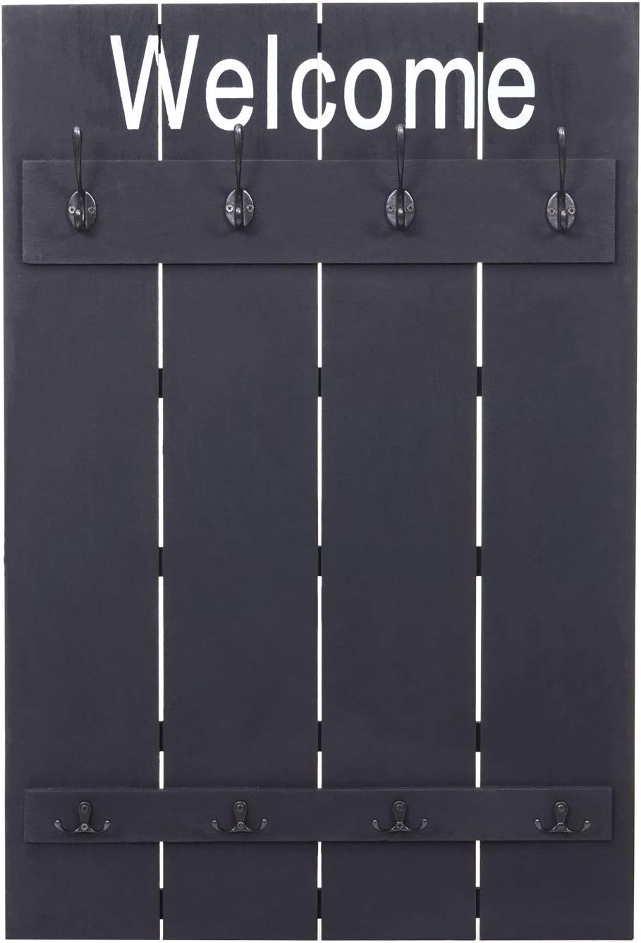 Mendler Wandgarderobe HWC-C89AM Welcome, Garderobe Garderobenpaneel, Shabby-Look Vintage, 91x60cm -