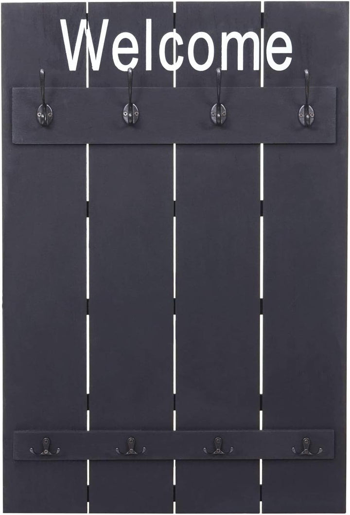 Mendler Wandgarderobe HWC-C89AM Welcome, Garderobe Garderobenpaneel, Shabby-Look Vintage, 91x60cm -