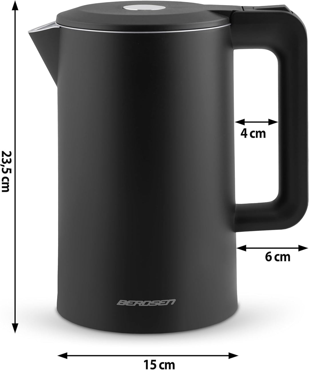 Berdsen Wasserkocher Edelstahl Mit Kalkfilter 1,7 L Fassungsvermögen 2200 Watt LED Beleuchtung Doppe