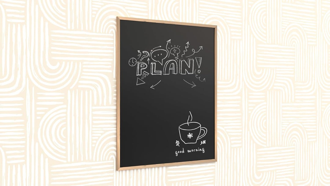 ALLboards Schwarze Kreidetafel 100x80 cm, ECO-Holzrahmen, Schwarz, Schreibtafel, Schreibtafel zum Au