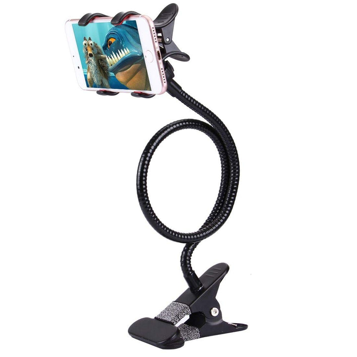 Flexible Metal Long Arm Lazy Bracket Holder with Phone Clamp & Desk Clip. Multi-Function: Desktop, B
