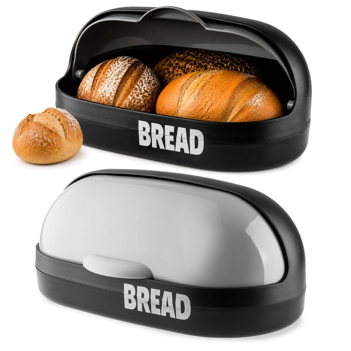 KADAX geräumiger Brotkasten aus Kunststoff, 37 x 20 x 16 cm, moderner Brotbehälter mit Rolldeckel, l