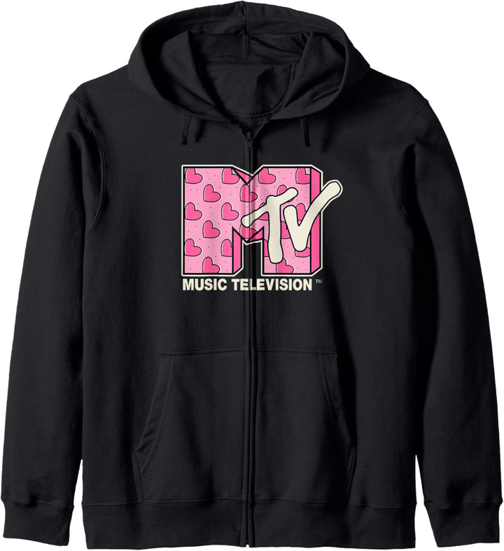MTV Music Television Valentinstag Heart Pattern Fill Kapuzenjacke