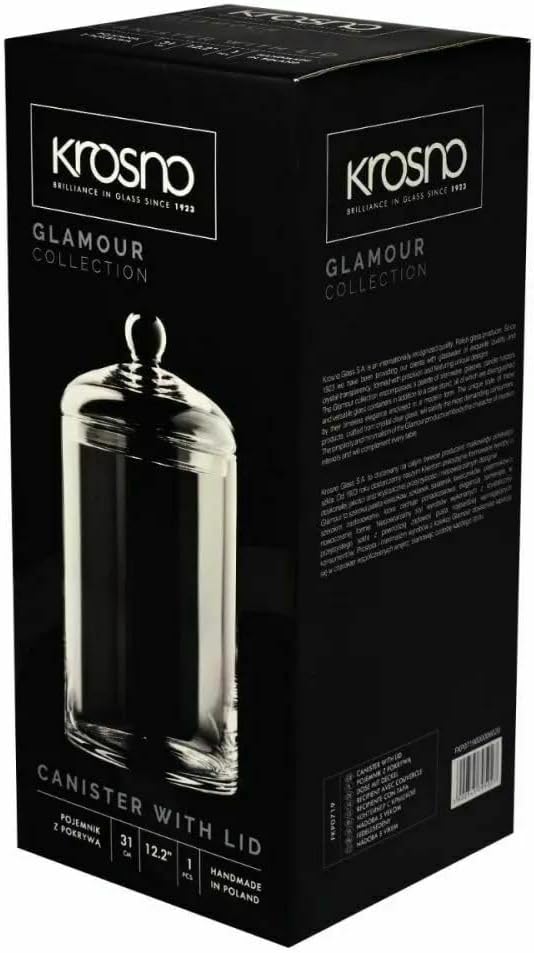 Krosno Glasbehälter mit Deckel 31 cm hoch, 2,7 l, Glamour Kollektion | Kekse, Vorratsdosen, Grosse G