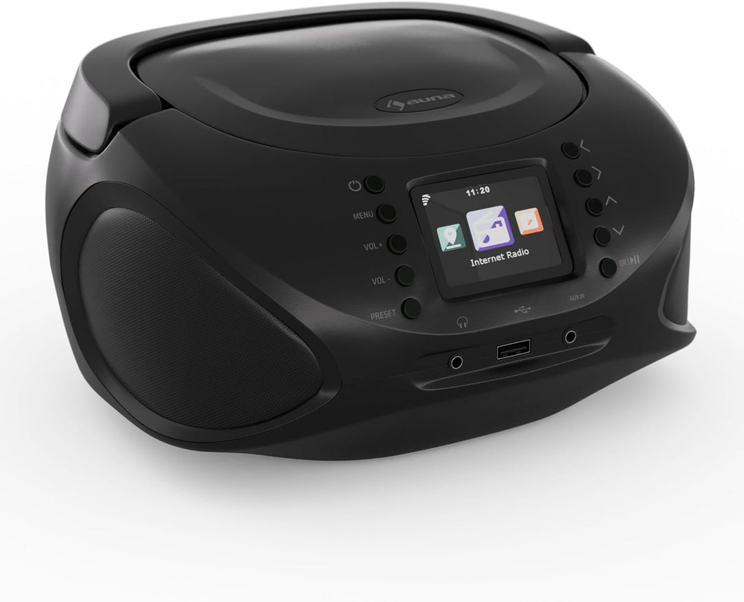 auna Roadie Smart CD-Player Tragbar – Bluetooth-Boombox Mit Dab+/Fm/Internet-Radio, CD/Mp3-Player, 2