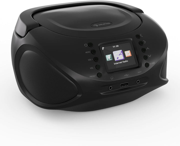 auna Roadie Smart CD-Player Tragbar – Bluetooth-Boombox Mit Dab+/Fm/Internet-Radio, CD/Mp3-Player, 2