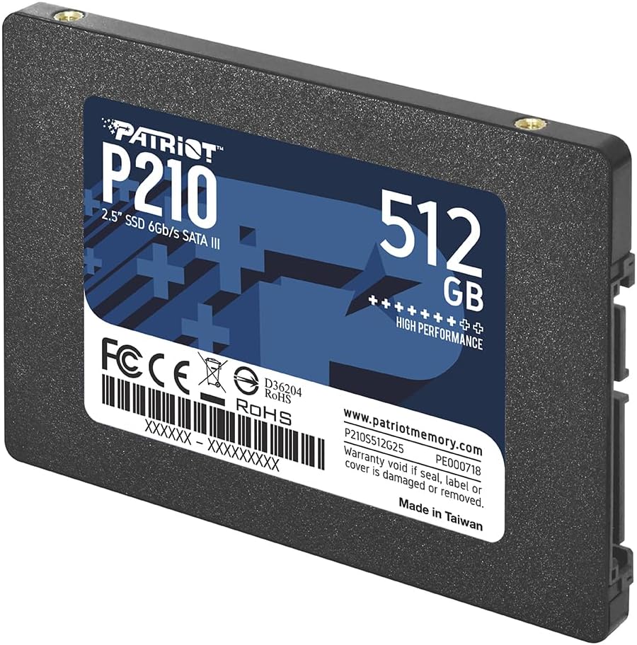 Patriot P210 Interne Solid State Drive 512GB SSD SATA 3 2,5 Zoll, 512GB