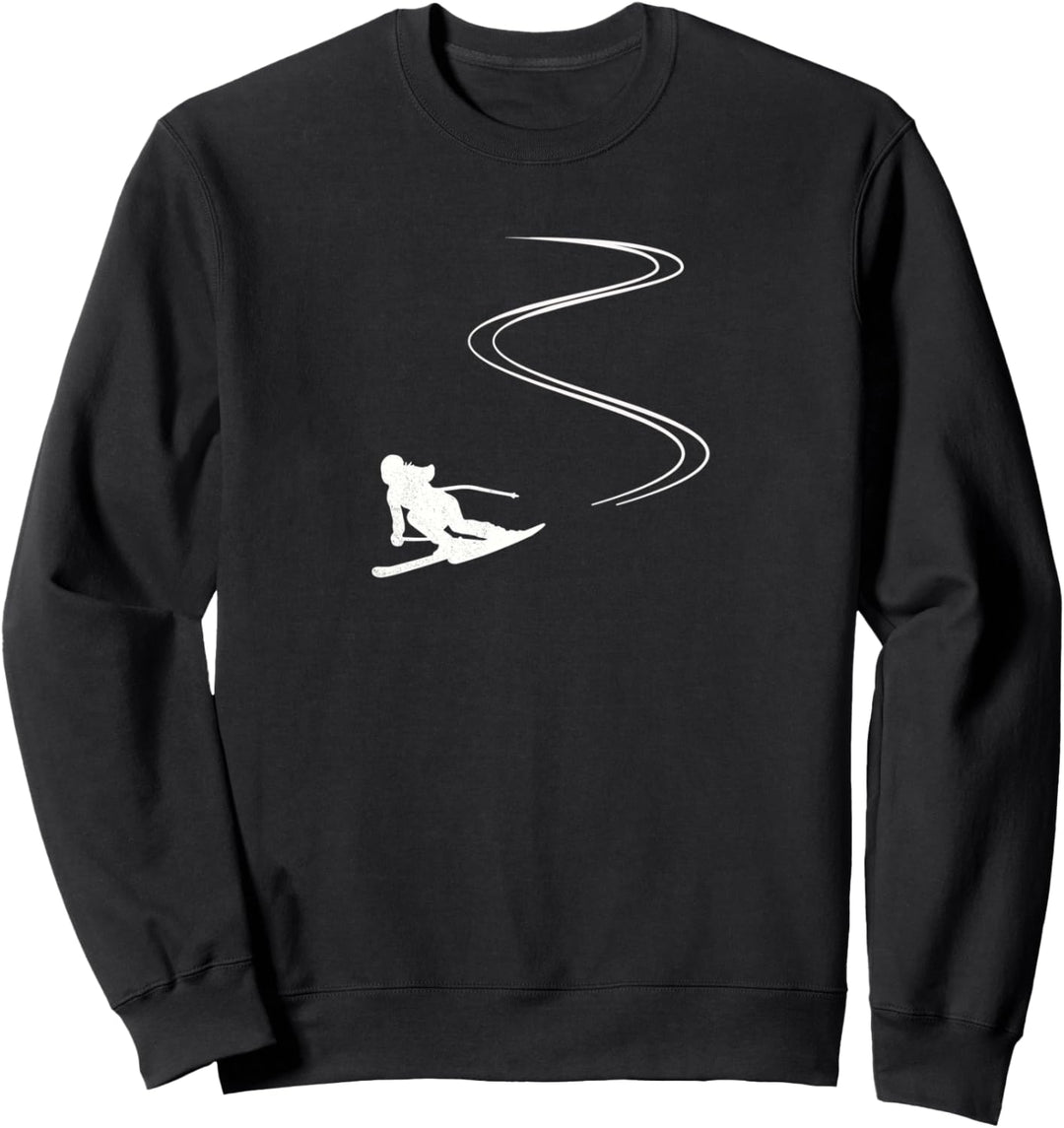 Skispur im Schnee, Ski Sweatshirt