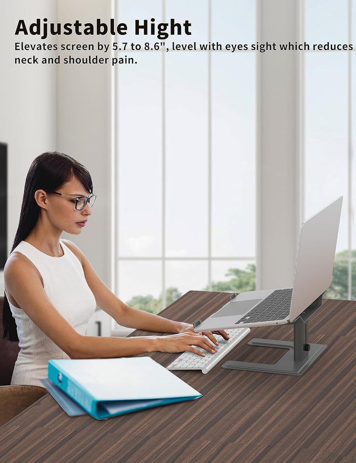ALASHI Laptop-Ständer für Schreibtisch, Computer-Ständer, verstellbare Höhe, ergonomische Notebook-L