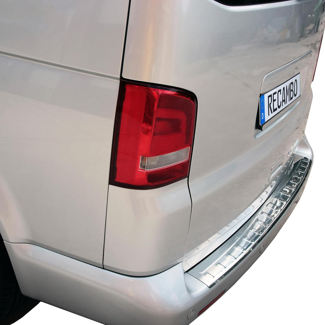 Recambo CT-LKS-2510a LADEKANTENSCHUTZ Edelstahl Chrom für VW T6 | ab 2015- | 130CM | mit ABKANTUNG,