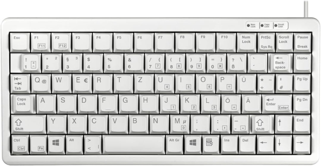 CHERRY Compact-Keyboard G84-4100, Deutsches Layout, QWERTZ Tastatur, kabelgebundene Tastatur, kompak