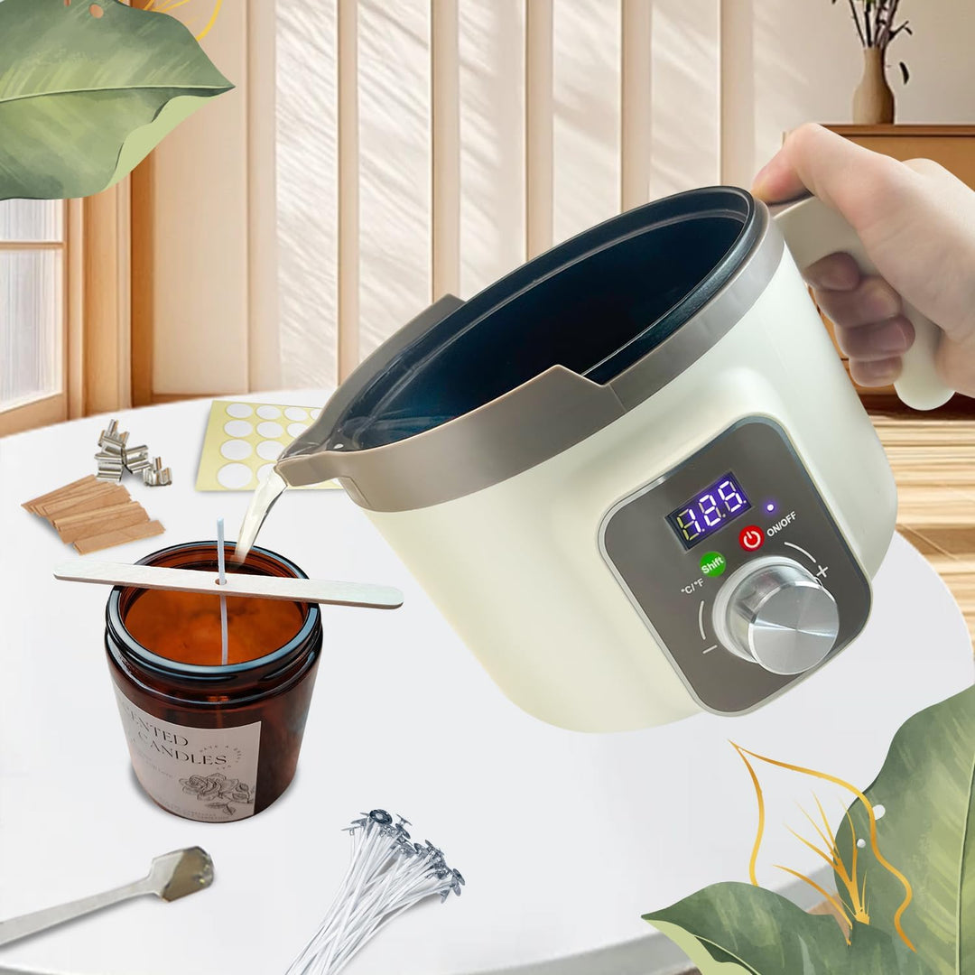 LINGQIAN DIY Kerzenherstellung Set Digital, Elektrisch Kerzen Selber Machen Kit Sojawachs, Wachsschm