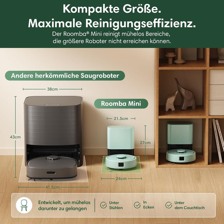 iRobot Roomba® Mini Saug- &amp; Wischroboter + AutoEmpty™ Dock, Minze, Minze