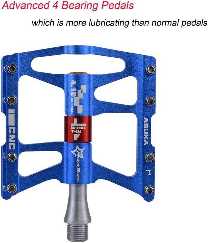 ROCKBROS Fahrrad Pedale 9/16" MTB BMX Rennrad 4 Sealed Bearings CNC Eloxiert Mit Abgedichtete Lager