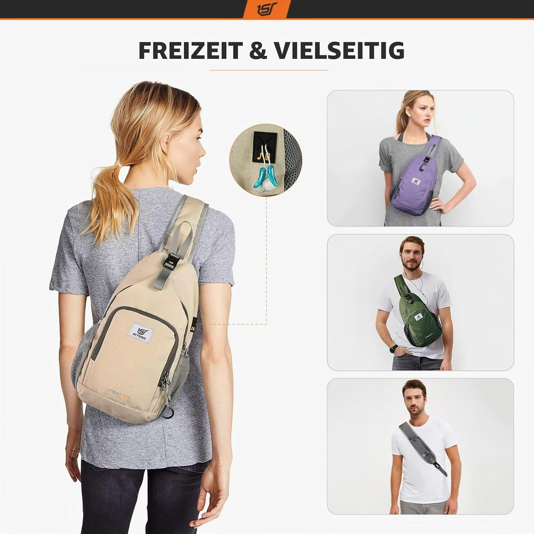 SKYSPER Brusttasche Leichte Sling Bag Herren Klein Schulter Rucksäcke Wasserfest Crossbody Pack Umhä