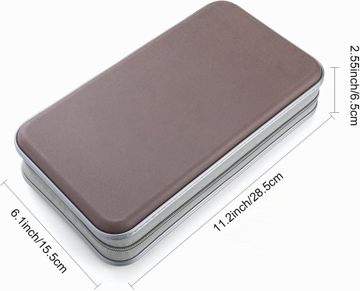 UENTIP CD-Hülle mit 96 Kapazitäten, tragbare DVD-Hülle aus Hartplastik, CD-Organizer, Brieftasche, s